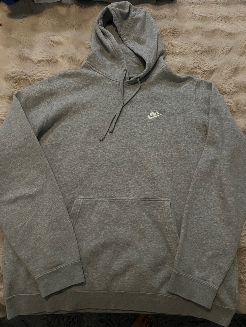 Nike Gray Pullover Hoodie with White Swoosh